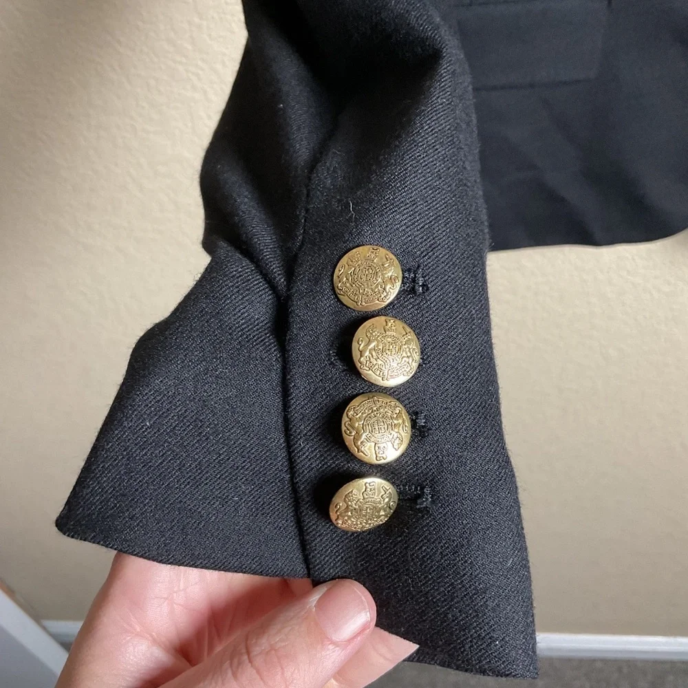 J. Crew Womens 6 Navy Blue Wool Blend Schoolboy‎ Blazer Career Professional